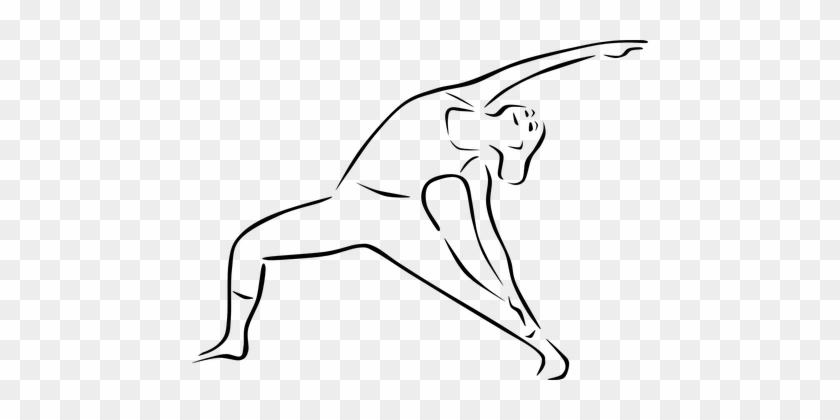 Yoga, Yoga Pose, Trikonasana Bikram - Reverse Warrior Yoga Pose Drawing #1634537