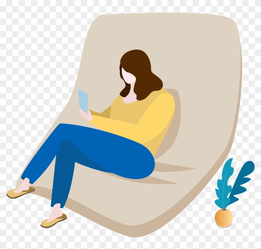 Sofa Home Character Warm Png And Vector Image - Sitting #1634545