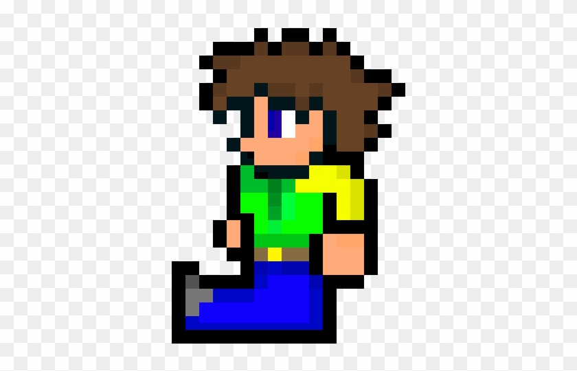 Terraria Me Sitting Down - Terraria Guide Pixel Art #1634548