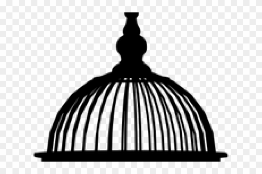 Birdcage Clipart Sangkar - Bird Cage Black And White #1634646