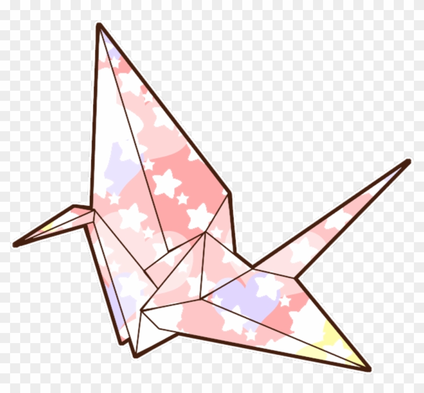 Sticker Origami Crane Japan Tumblr Bird Colorful Png - Transparent Background Origami Clipart #1634761