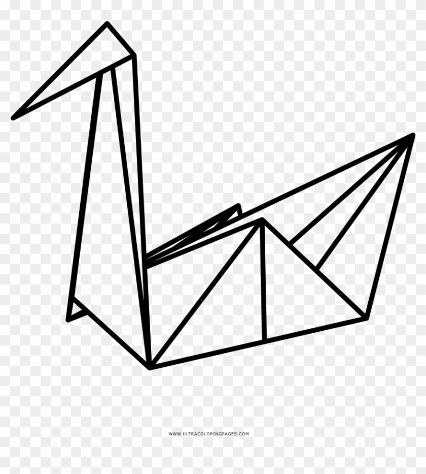 Origami Swan Coloring Page - Triangle #1634787