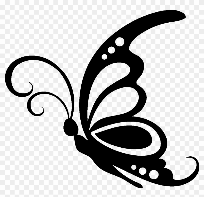 Sticker Grand Papillon - Free Butterfly Silhouette Png #1634938