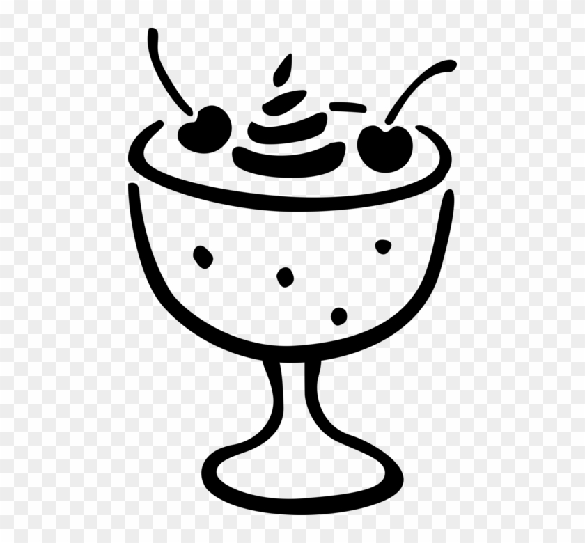 Vector Illustration Of Dessert Pudding In Cup With - Vector Illustration Of Dessert Pudding In Cup With #1635039