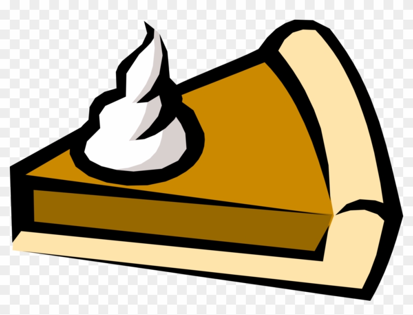 Vector Illustration Of Sweet Dessert Pumpkin Pie With - Cartoon Slice Of Pie #1635043