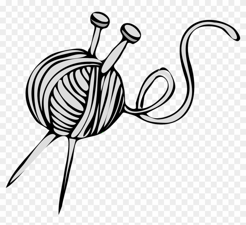 Vector Graphics,free Pictures - Knitting Clipart Black And White #1635085