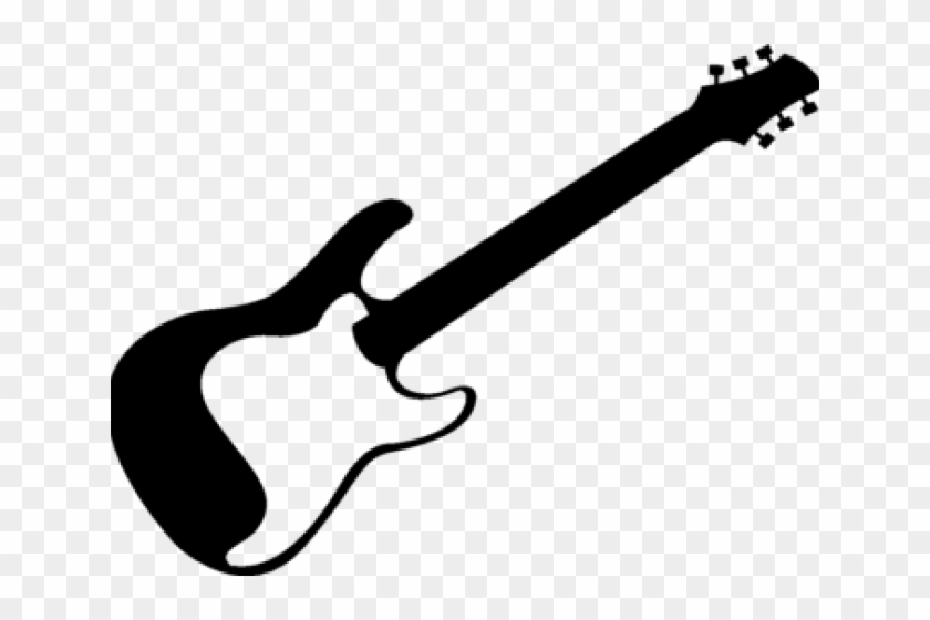 Bass Guitar Clipart Gutar - Electric Guitar Clipart Black And White #1635116