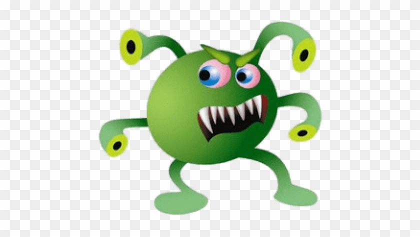 Free Png Download Virus With Long Teeth Cartoon Clipart - Computer Virus #1635121