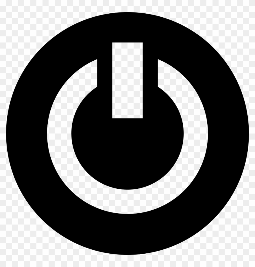 Power Symbol In A Circle In Black And White Svg Png - Icono Blanco Y Negro #1635126