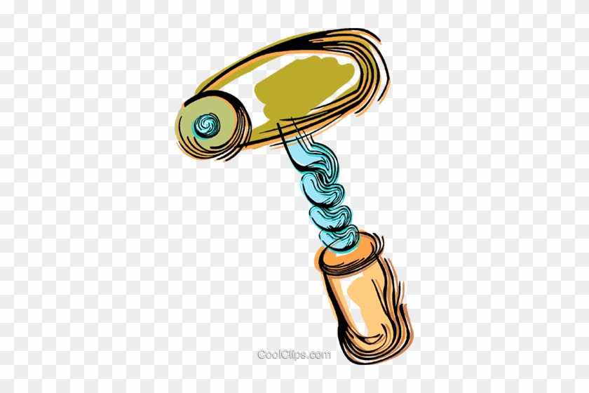 Corkscrew With Cork Royalty Free Vector Clip Art - Corkscrew With Cork Royalty Free Vector Clip Art #1635228