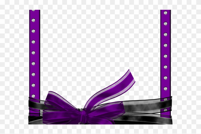 Purple Flower Clipart Ribbon - Transparent Diamond Frames Png #1635656