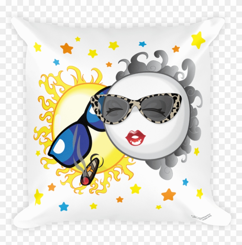 Solar Eclipse Throw Pillow - Cartoon #1635714