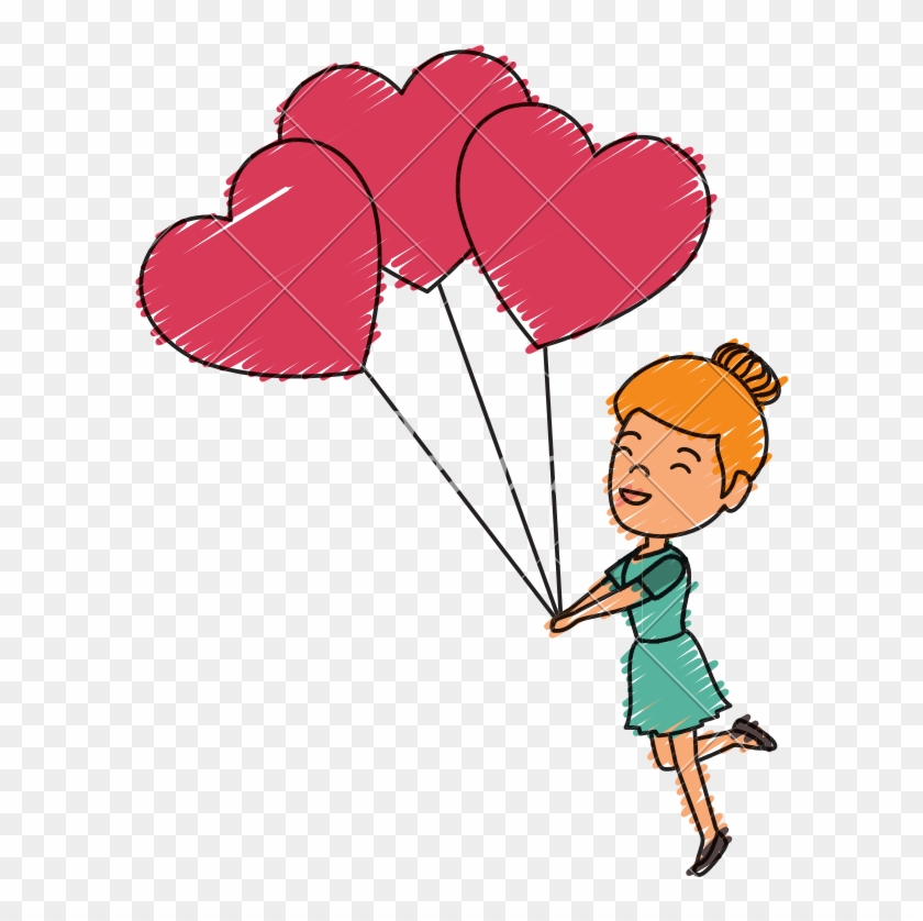 Woman With Heart Shaped Party Balloons - Cartoon - Free Transparent PNG Clipart Images Download Woman With Heart Shaped Party Balloons - Cartoon - Free Transparent PNG Clipart Images Download