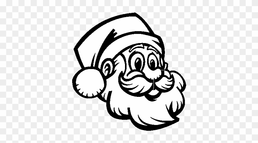 A Santa Face Coloring Page - Santa Head Cartoon #1635927