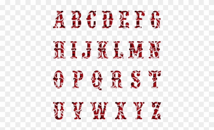 Red Bandana Text Styles Wall Decal All Letters - Bandana Letters #1636035