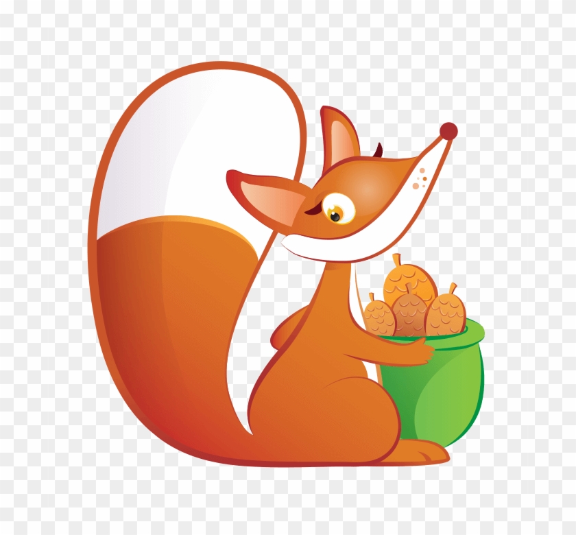 Fox With Pine Cones⇄ - Cartoon #1636083