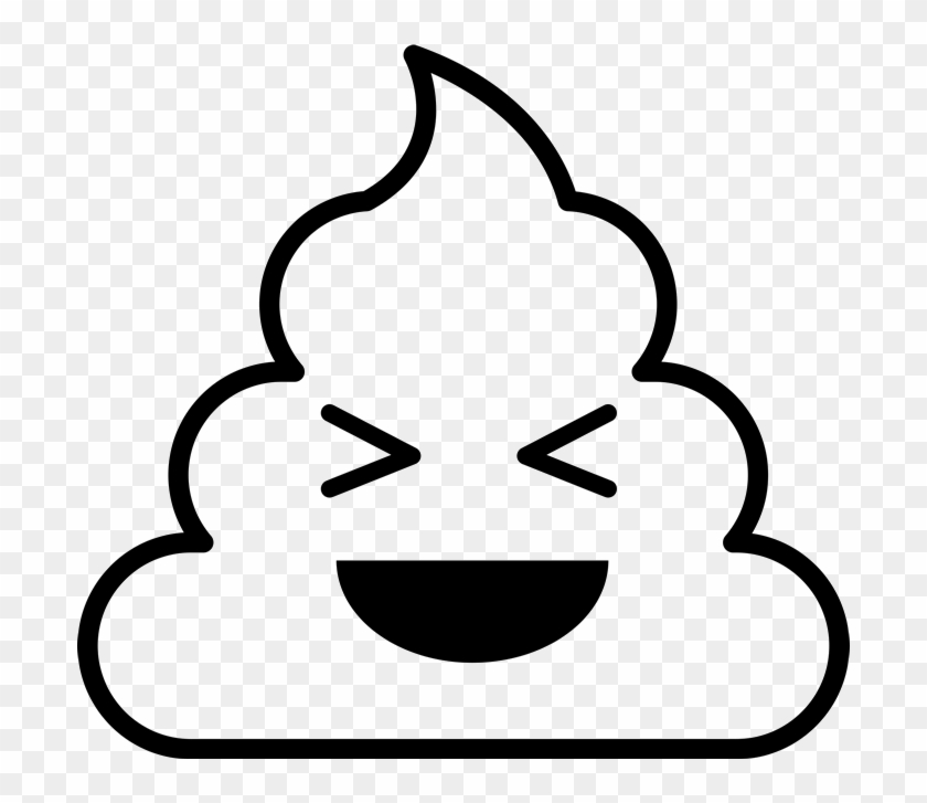 Smiling With Eyes Closed Poop Emoji Rubber Stamp - Poop Emoji Line Art #1636121