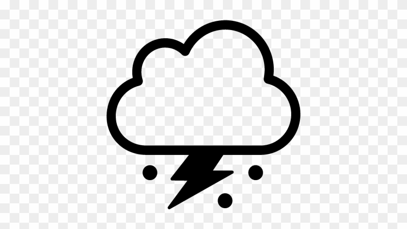 Storm Cloud Symbol With Lightning Bolt And Hail Vector - Rain Png Icon #1636260
