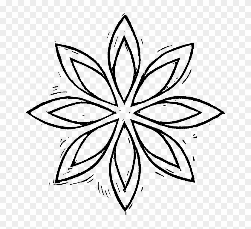 Geometric Flower Drawing At Getdrawings - Dahlia Design #1636329