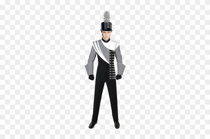 Clip Art Marching Band Uniforms Color Guard Costumes - Marching Band Uniform Black And White #1636373