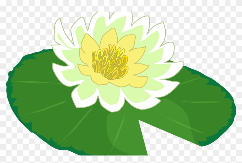 White Flower Water Lily Clipart The Cliparts Png Clipartix - Water Lily Flower Clipart #1637280
