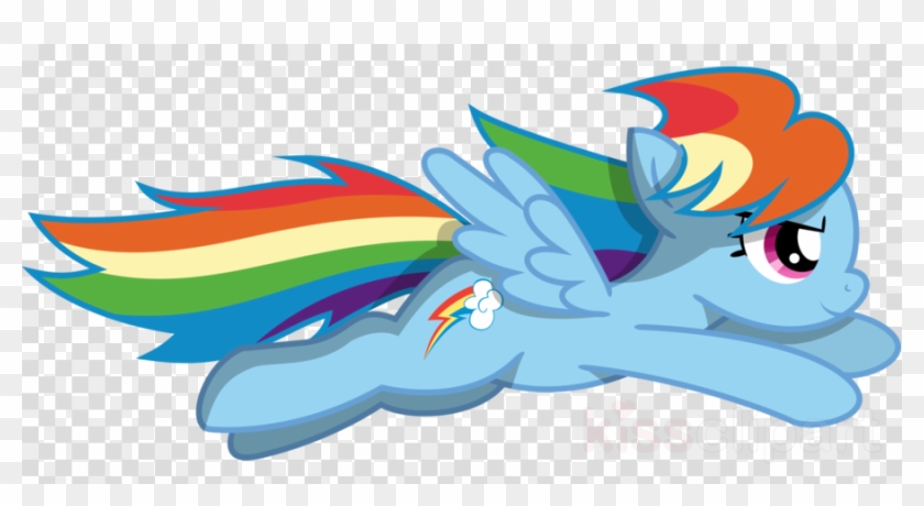 Rainbow Dash Flying Vector Clipart Rainbow Dash Rarity - Flying Rainbow Dash Png #1637453