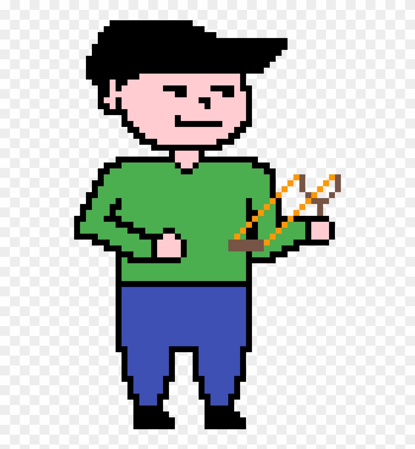 A Boy Holding A Sling - Cartoon #1637500