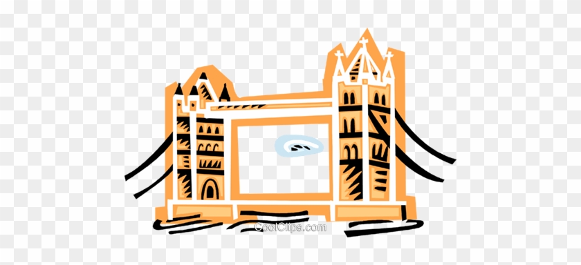 Tower Bridge Royalty Free Vector Clip Art Illustration - Tower Bridge Royalty Free Vector Clip Art Illustration #1637692