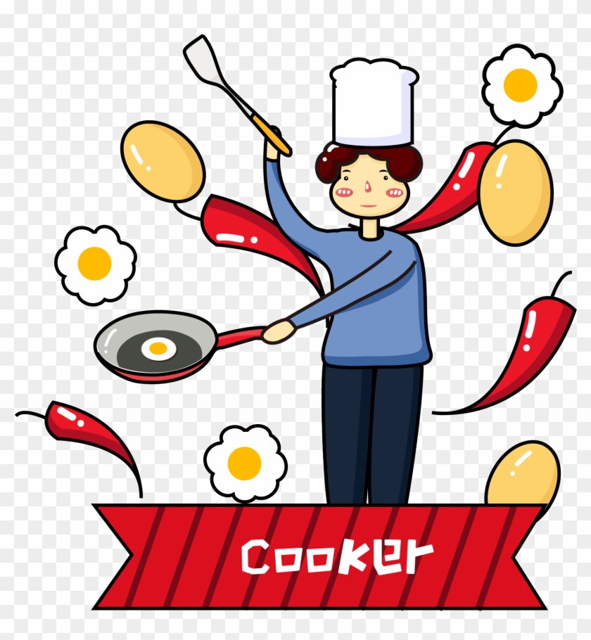 Chef Cooking Eggs Omelet Png And Vector Image - Cooking #1637797
