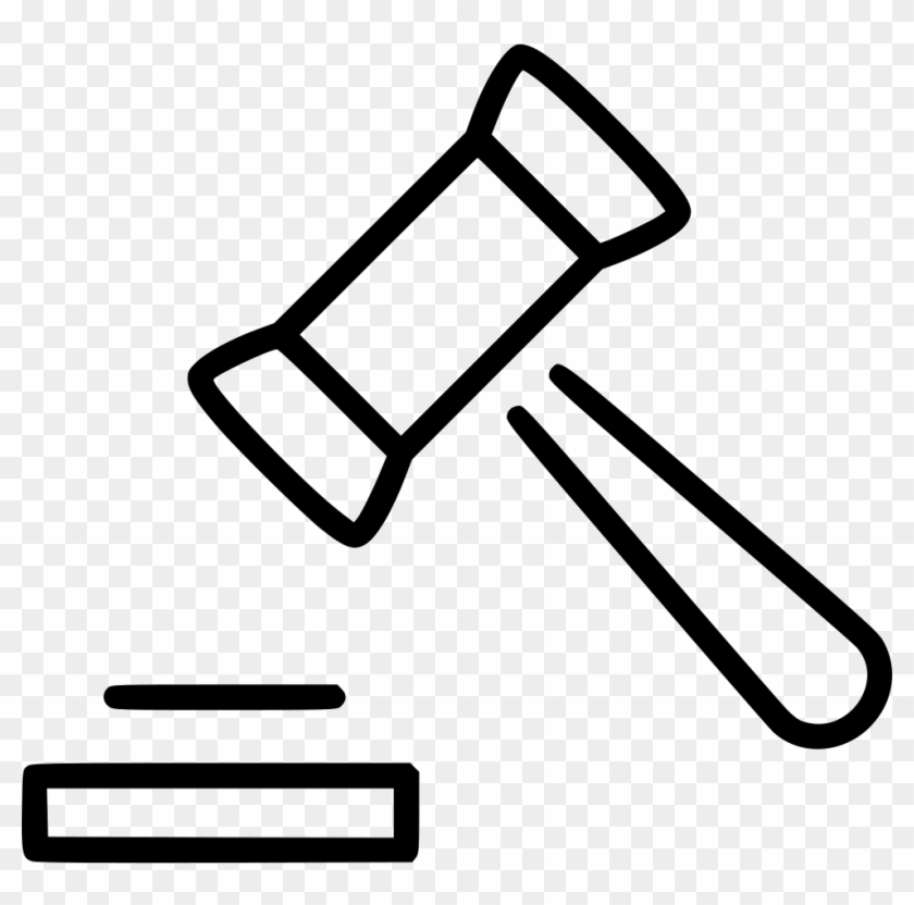 Court Drawing Judge Hammer - Decision Gavel #1637887