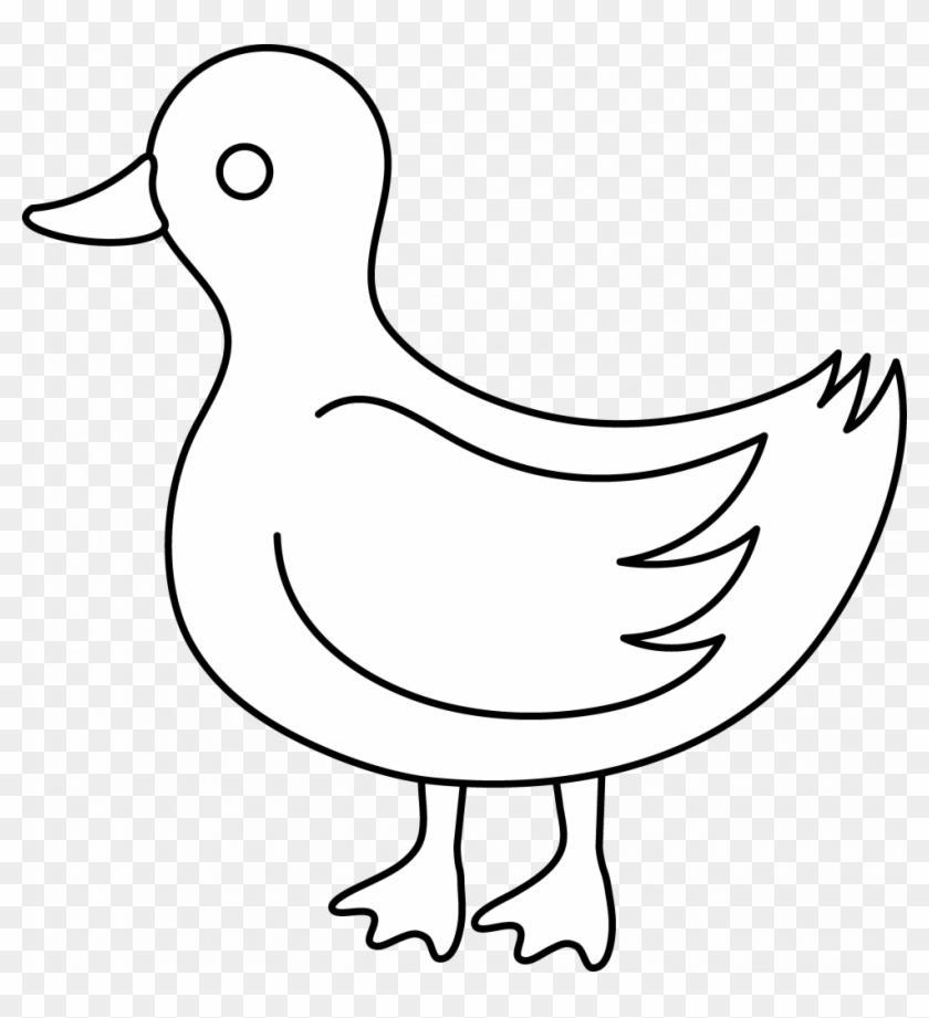 Outline Of A Duck - Clipart Duck Black And White Transparent #1638290