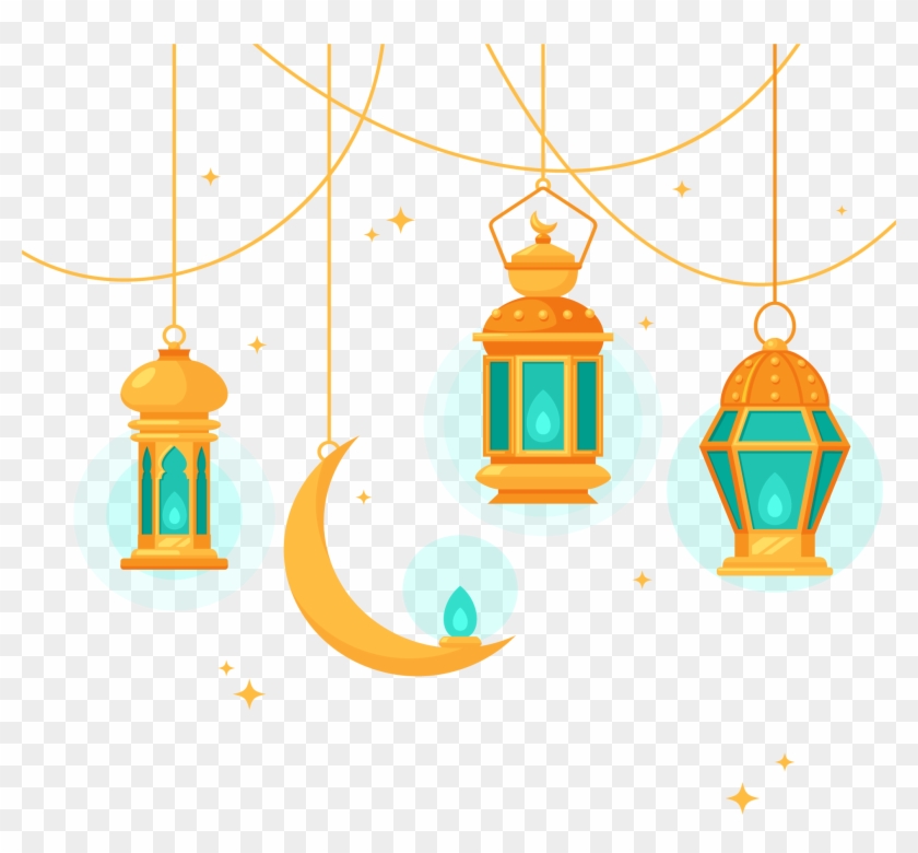Islamic Lantern Decorations Free Png And Vector - Islamic Lantern Png #1638450