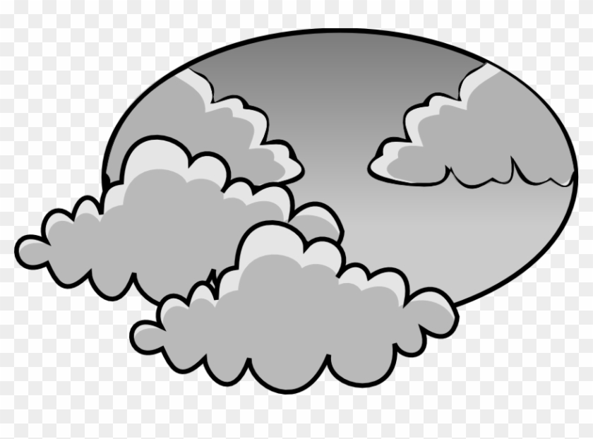 Foggy Weather Clip Art - Cloudy Clipart Black And White #1638835