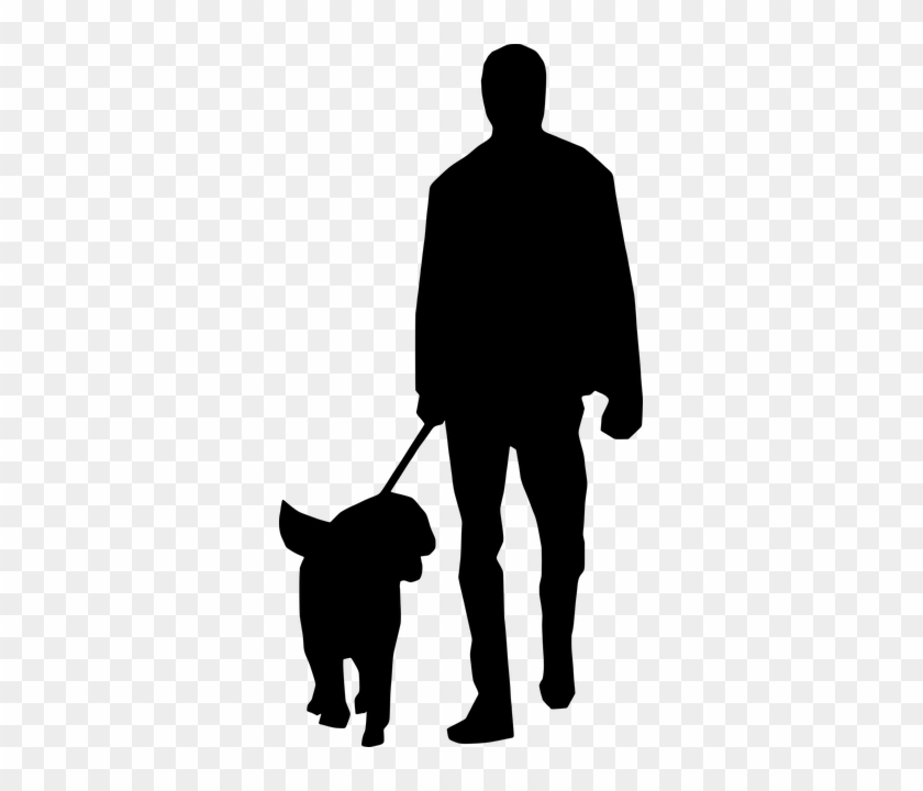 Man Dog Silhouette Free Vector Graphic On Pixabay - Silhouette #1638843