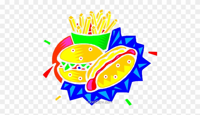 Hamburger And Fries, Food Royalty Free Vector Clip - Snack #1639043