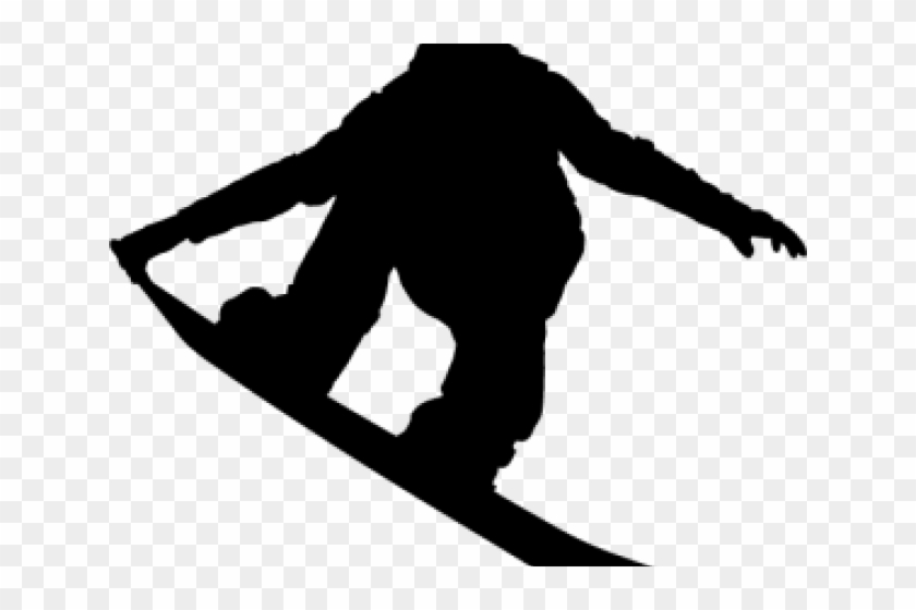 Snowboard Clipart Silhouette - Snowboard Silhouette #1639246