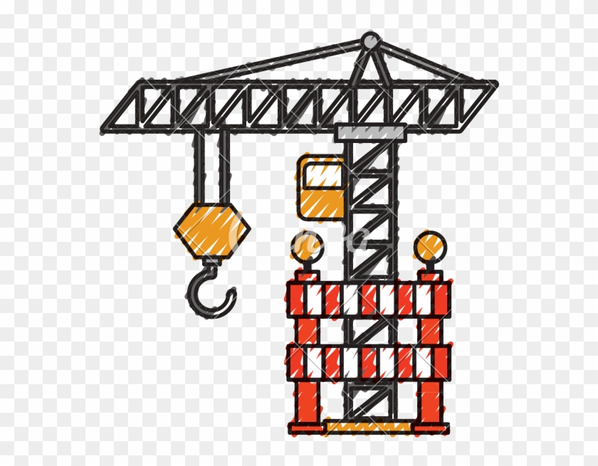 Construction Tower Crane Barricade Caution - Crane #1639339