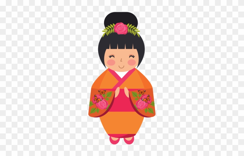 Japanese Doll Png Free Download - Cute Japanese Girl Vector #1639520