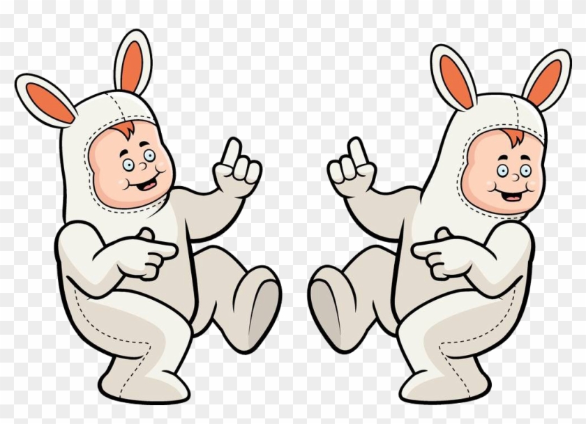 Costume Stock Photography Clip Art Two Bunny - Bear Drawing Dance #1639535