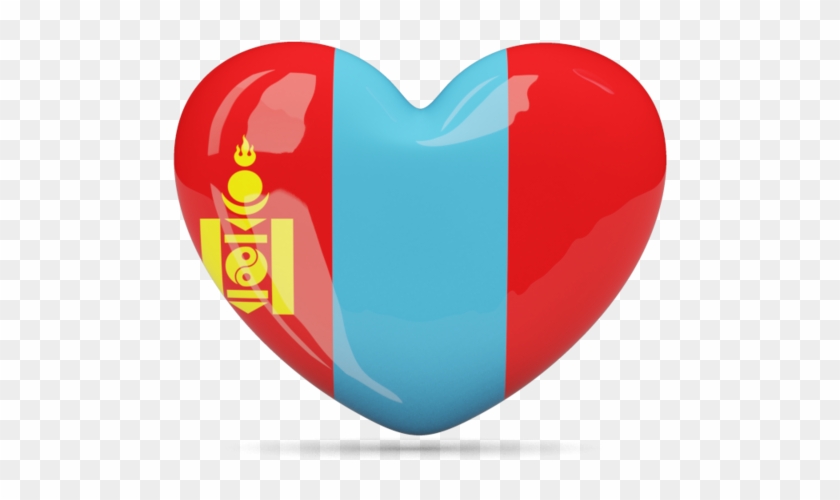 Mongolia Flag Clipart Valentines Day - Mongolia Flag Heart #1639805