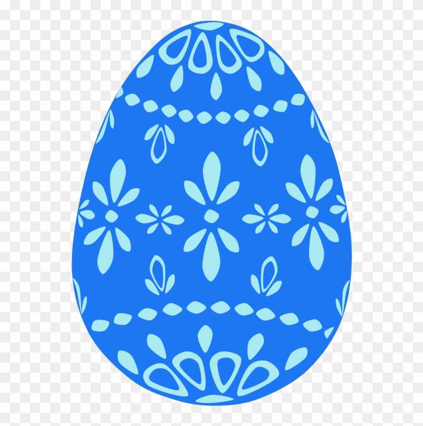 Blue Lace Easter Egg - Pretty Easter Egg Clipart #1640092