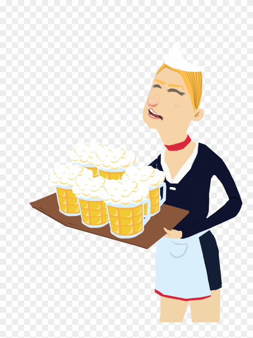 Male Beer Waiter Cartoon Commercial Element Image Png - Cartoon #1640142