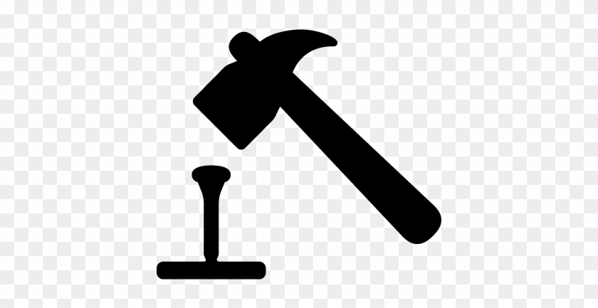 Hammer And Nail Vector - Hammer And Nail Symbol #1640192