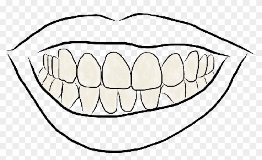 Free Png Download Outline Image Of Teeth Png Images - Line Art #1640224