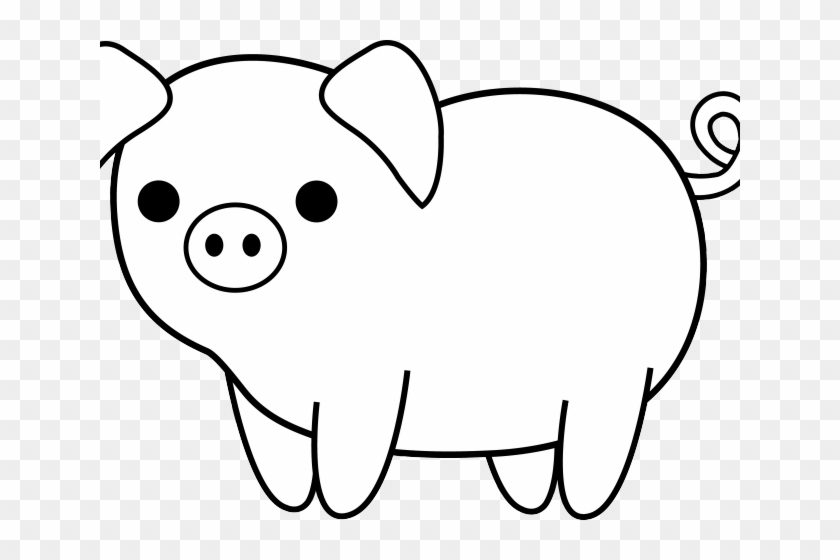 Pork Clipart Black And White - Pig Outline Black And White #1640240