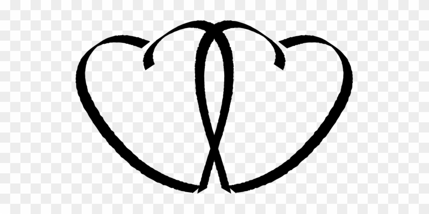 Heart, Love, Valentine, Black, Together - Transparent Heart Clipart #1641025