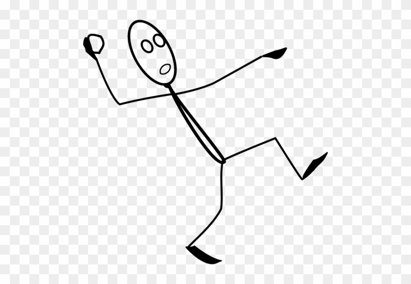 Line Man Throwing A Stone Vector Image - Stick Man Throwing A Ball #1641031