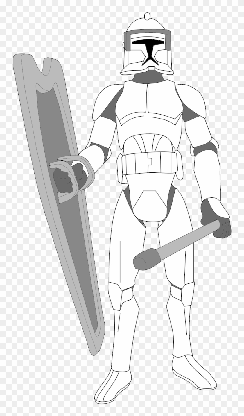 Clone With Riot Gear By Fbombheart On - Clone Arc Trooper Drawing #1641367