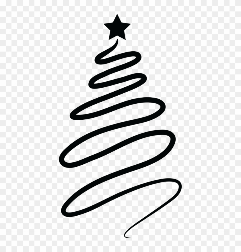 Swirl Christmas Tree Clip Royalty Free Techflourish - Christmas Tree Line Drawing Png #1641572