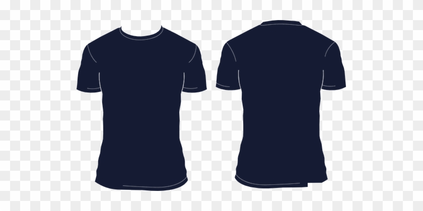 T Shirt Template, Blank Shirt, T Shirt - Navy Blue Shirt Vector #1641915